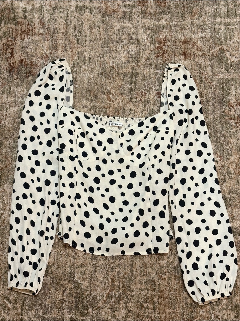 Reformation Polka Dot Long Sleeve Top